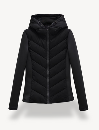 Women's Quilted Jacket Hooded Zip Closure Stylish Casual Layering