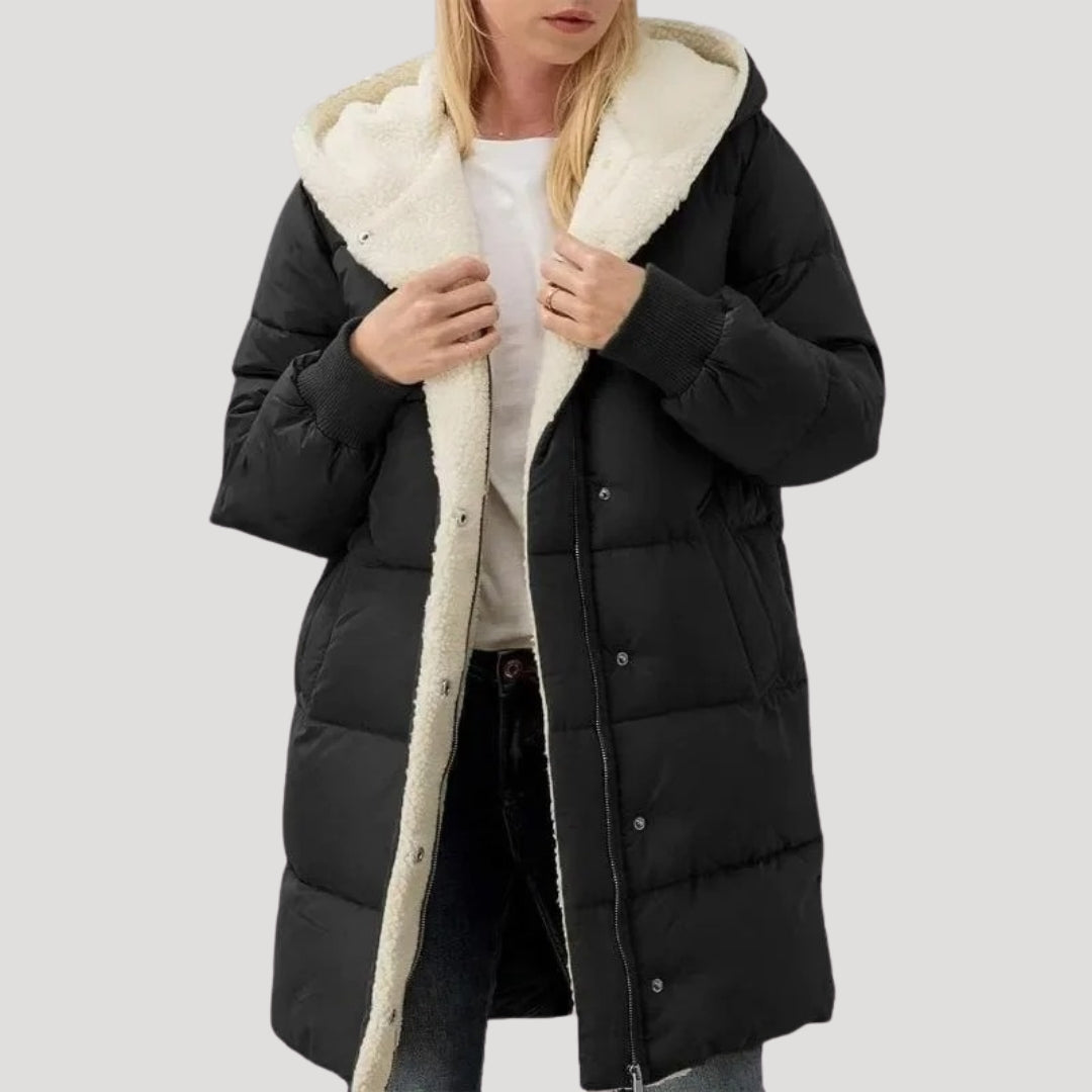 Women's Quilted Puffer Jacket Zip-Up Front Cozy Casual Layering