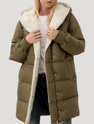 Women's Quilted Puffer Jacket Zip-Up Front Cozy Casual Layering