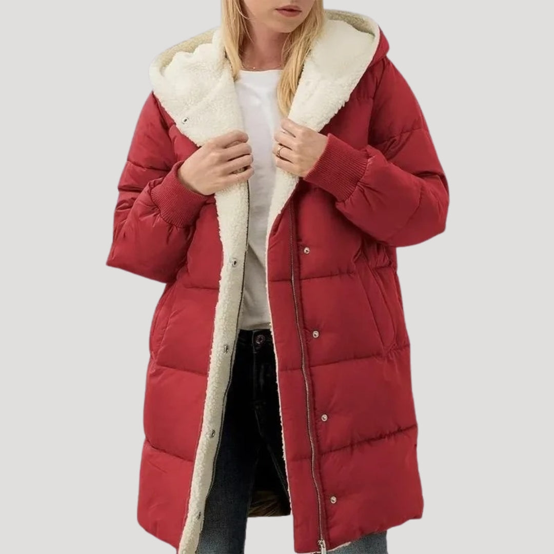 Women's Quilted Puffer Jacket Zip-Up Front Cozy Casual Layering