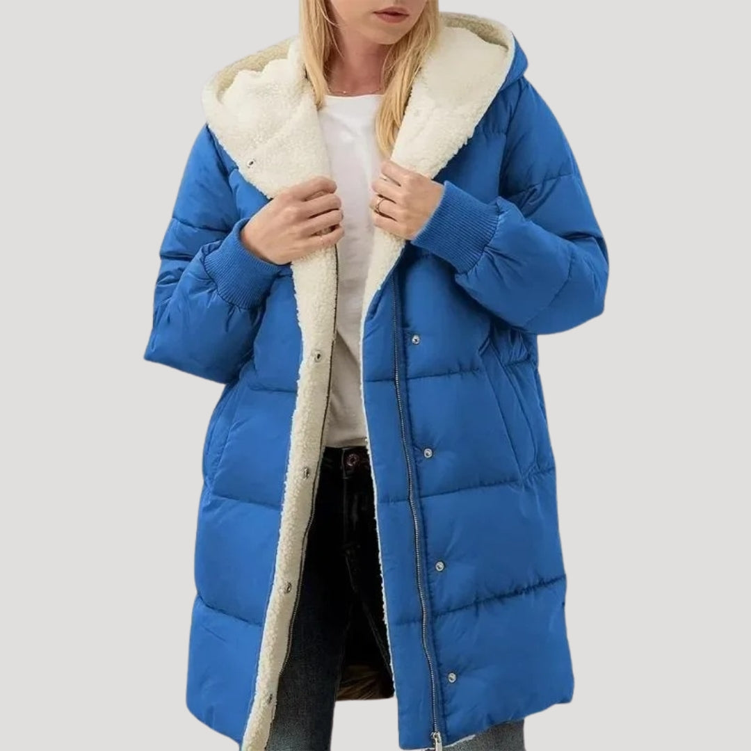 Women's Quilted Puffer Jacket Zip-Up Front Cozy Casual Layering