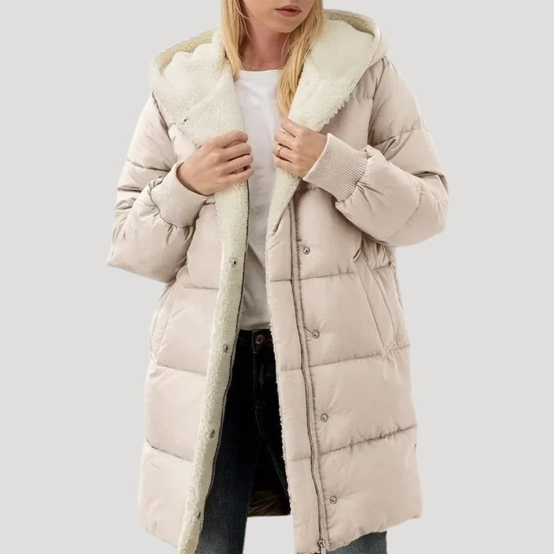 Women's Quilted Puffer Jacket Zip-Up Front Cozy Casual Layering
