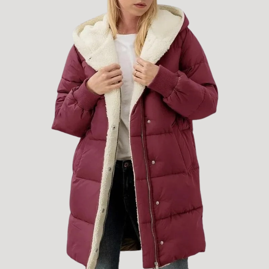 Women's Quilted Puffer Jacket Zip-Up Front Cozy Casual Layering