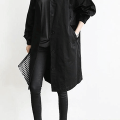 Women's Elegant Hooded Long Coat Stylish Button-Front Closure Warm Layering