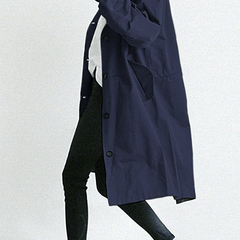 Women's Elegant Hooded Long Coat Stylish Button-Front Closure Warm Layering