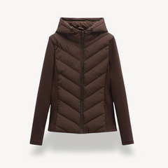 Women's Quilted Jacket Hooded Zip Closure Stylish Casual Layering