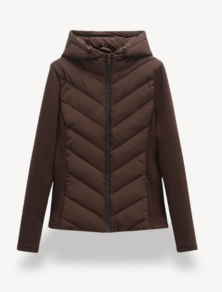 Women's Quilted Jacket Hooded Zip Closure Stylish Casual Layering