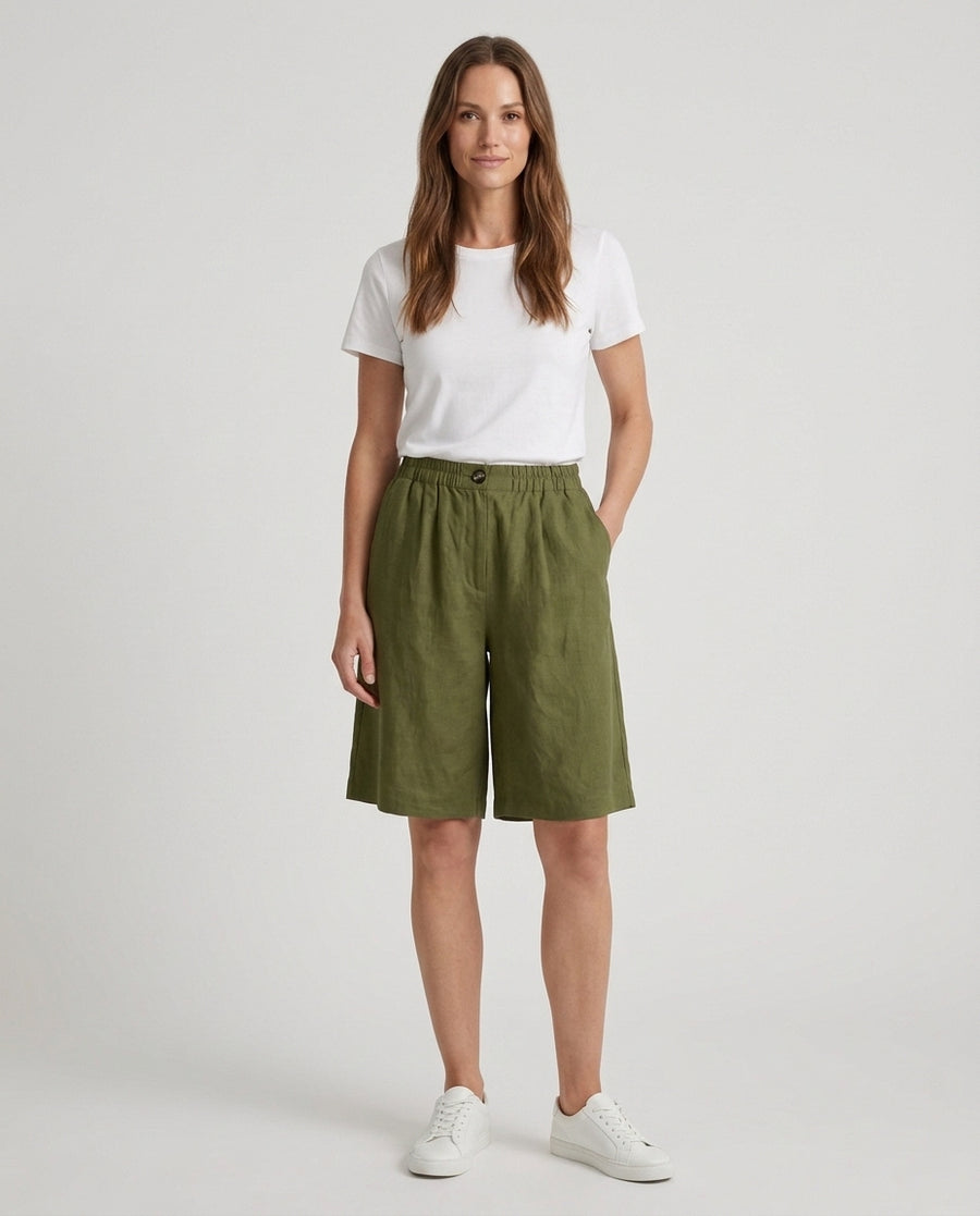 Women's Relaxed Fit Casual Shorts Outfit for Work Casual Days Holidays and Everyday Wear - Front [Lystr 6ac79022b0c2148f076d4bfb:front]