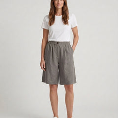Women's Relaxed Fit Casual Shorts Outfit for Work Casual Days Holidays and Everyday Wear - Gray Front [Lystr 6ac79022b0c2148f076d4bfb:gray:front]