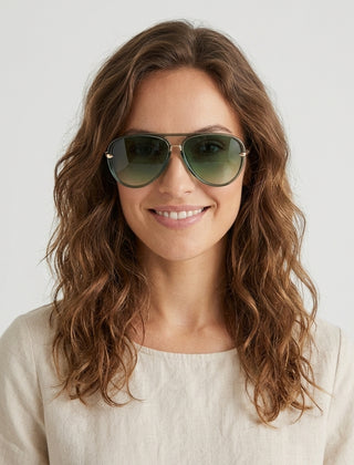 Women's Retro Aviator Sunglasses Outfit for Weddings Parties Holidays Occasions and Everyday Wear - Front [Lystr 6ac8defe8e6722b849330ed1:front]