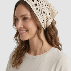 Women's Open-Knit Head Boho Scarf Knitwear for Autumn Winter Layering Cosy Days and Everyday Wear - Front [Lystr 6aca4d62cb043f6c72074c1d:front]