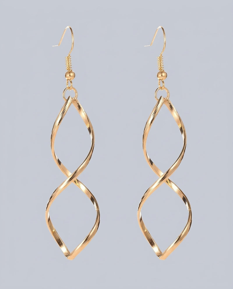 Women's Gold Spiral Earrings Statement Jewellery Jewelry Gift for Women Weddings Parties Prom and Everyday Wear