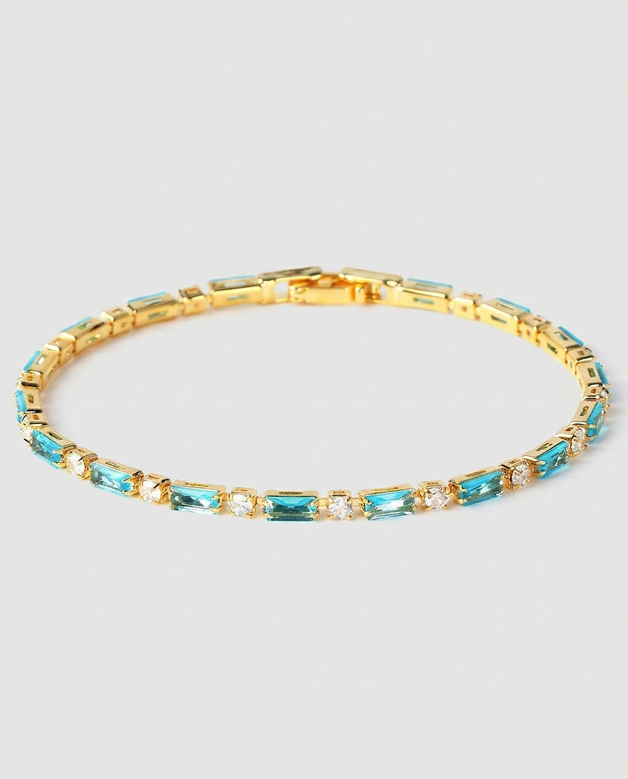 Women's Gold Turquoise Bracelet Statement Jewellery Jewelry Gift for Women Weddings Parties Prom and Everyday Wear - Front [Lystr 6aca5d2d54da811b62974588:front]