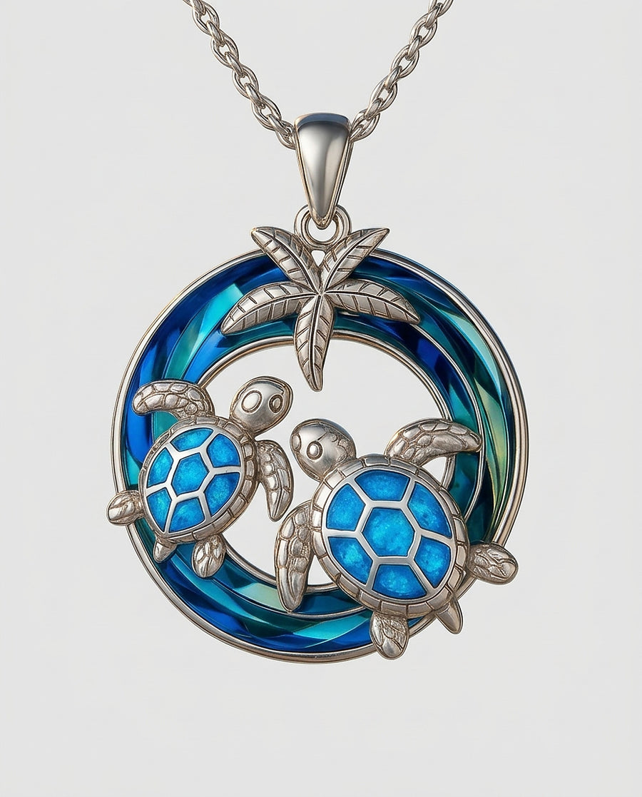 Women's White Gold Turtle Necklace Statement Jewellery Jewelry Gift for Women Weddings Parties Prom and Everyday Wear - Front [Lystr 6aca8b1d4dcd070456decfaa:front]