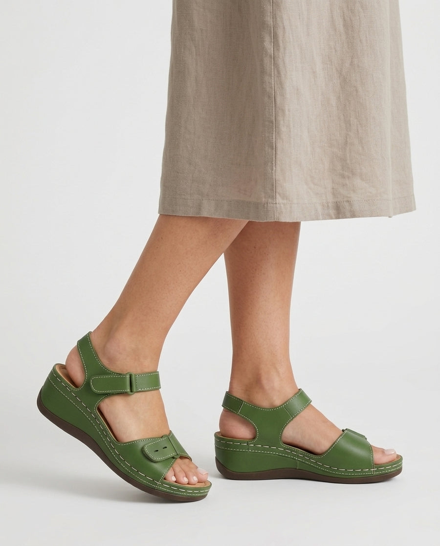 Women's Wedge Heel Sandals Footwear for Summer Holidays Weddings Parties and Everyday Wear - Left side [Lystr 6acb25836073f0d4d3186c31:left]