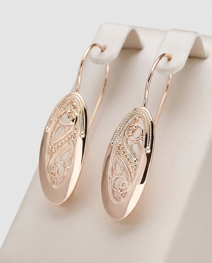 Women's Gold Drop Earrings Statement Jewellery Jewelry Gift for Women Weddings Parties Prom and Everyday Wear - Front [Lystr 6acb2a9e55a6208493d7ae51:front]