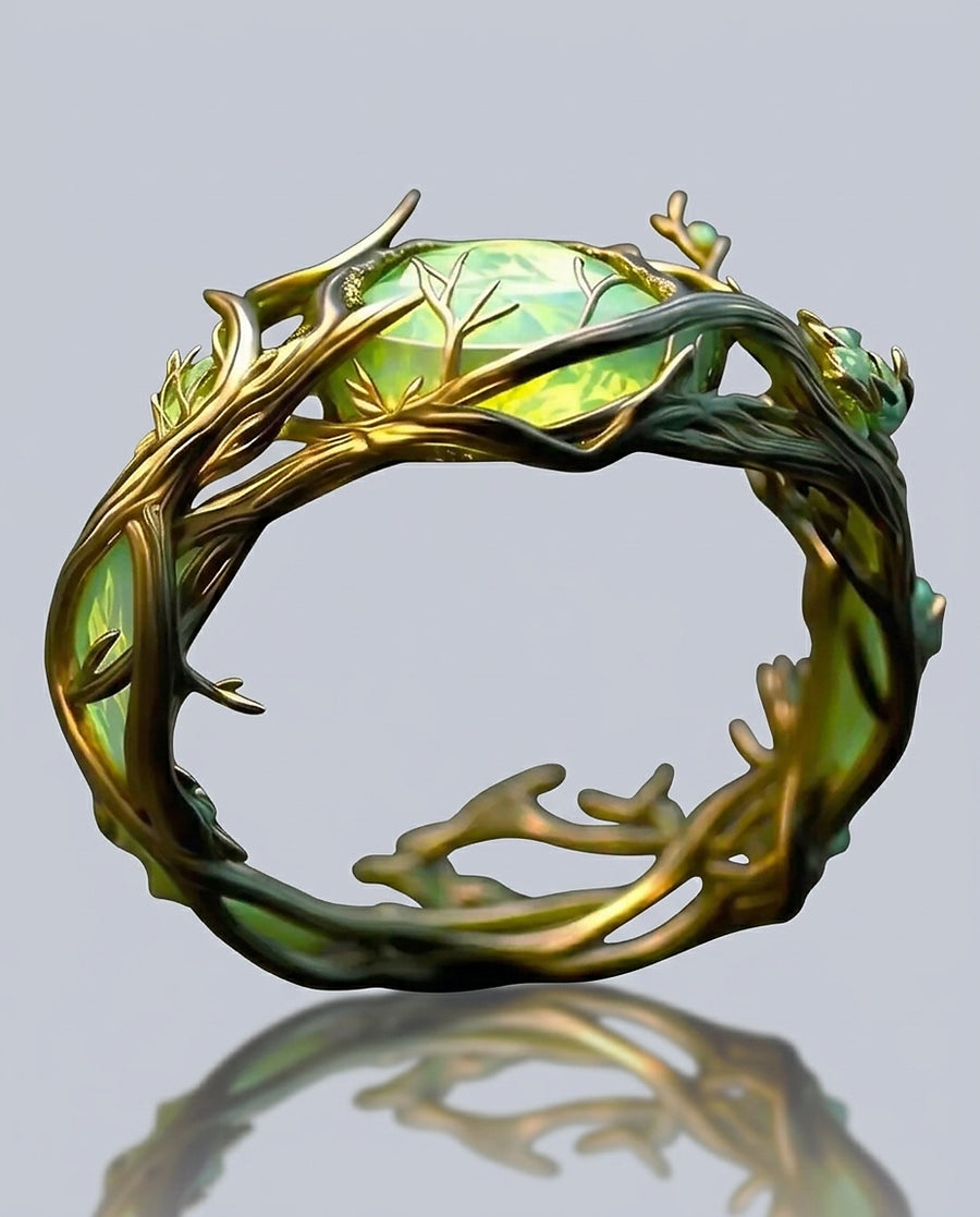 Women's Gold Floral Ring Statement Jewellery Jewelry Gift for Women Weddings Parties Prom and Everyday Wear - Front [Lystr 6acb2b7f55a6208493d7ae57:front]