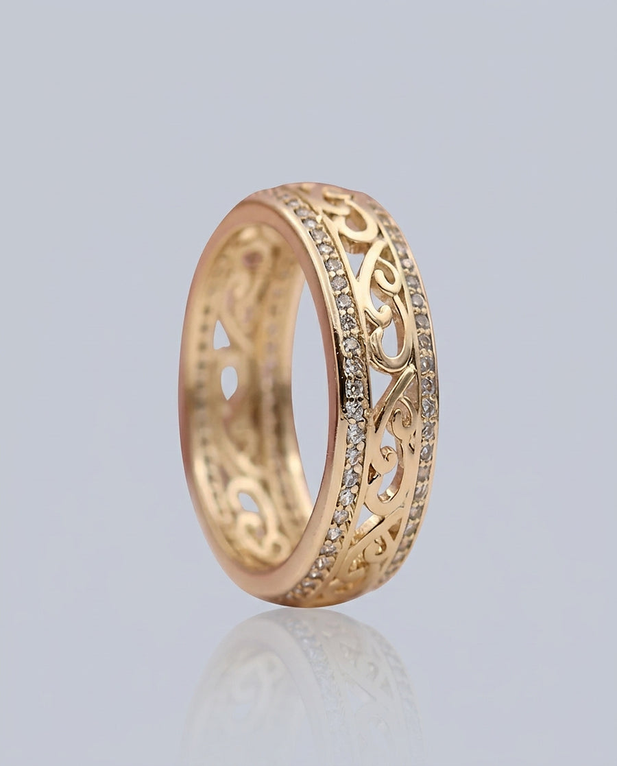 Women's Gold Hollow Ring Statement Jewellery Jewelry Gift for Women Weddings Parties Prom and Everyday Wear - Front [Lystr 6acb2bb355a6208493d7ae59:front]