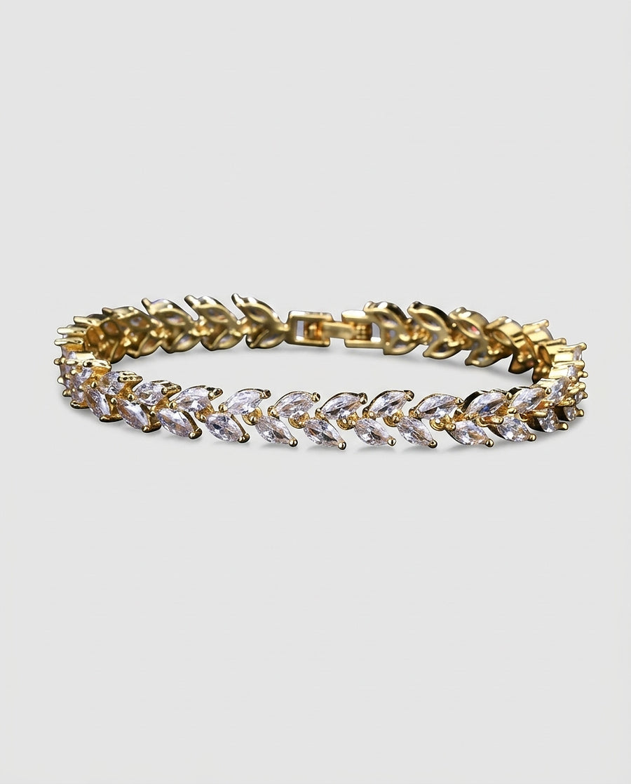 Women's Gold Bracelet Statement Jewellery Jewelry Gift for Women Weddings Parties Prom and Everyday Wear - Front [Lystr 6acb43f355a6208493d7ae7b:front]