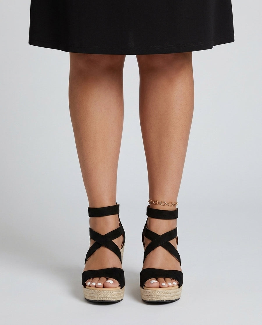 Women's Ankle Strap Wedge Sandals Footwear for Summer Holidays Weddings Parties and Everyday Wear - Front [Lystr 6ad9ef1f5bbfaadb16b04672:front]