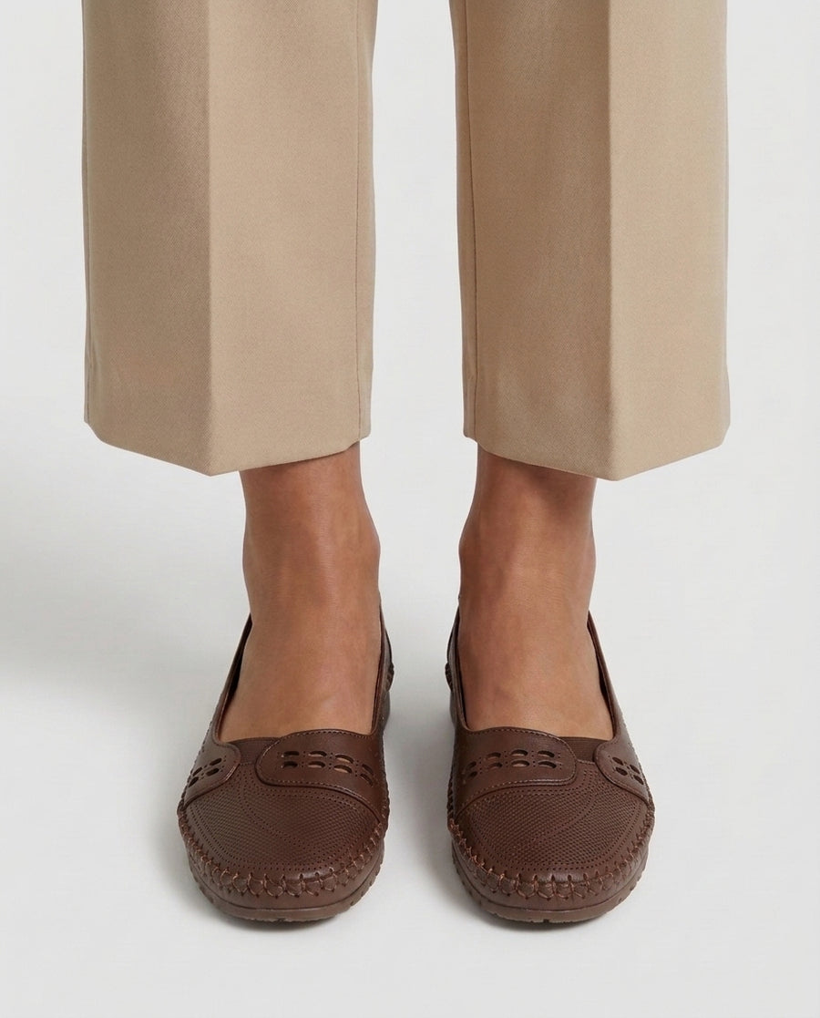 Women's Casual Footwear Outfit for Parties Holidays Occasions and Everyday Wear - Brown Front [Lystr 6adb4e4476f9ea83919db869:brown:front]