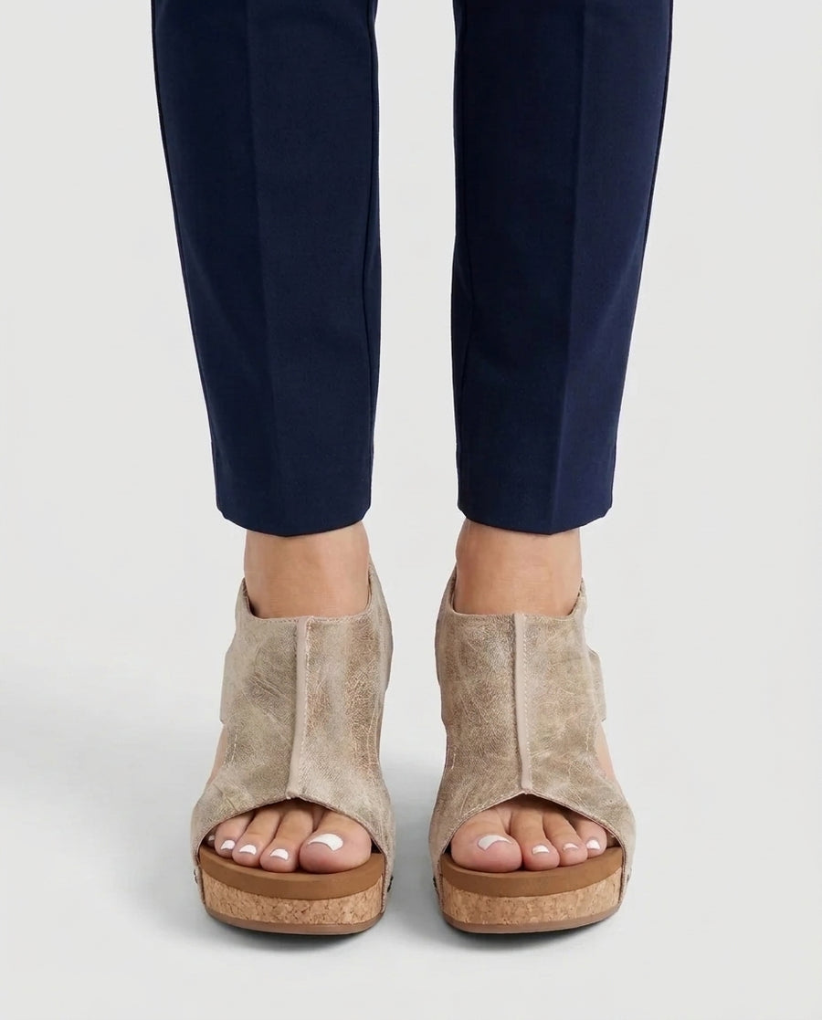 Women's Suede Wedge Footwear Sandals Footwear for Summer Holidays Weddings Parties and Everyday Wear - Front [Lystr 6ade7339faff72070ae24bda:front]