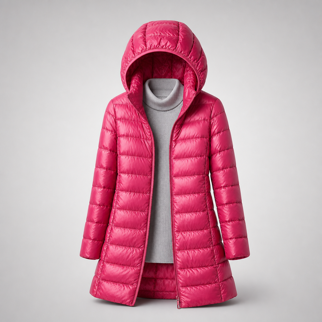 Women's Ultralight Down Jacket Full-Zip Hooded Lightweight Casual Outdoor