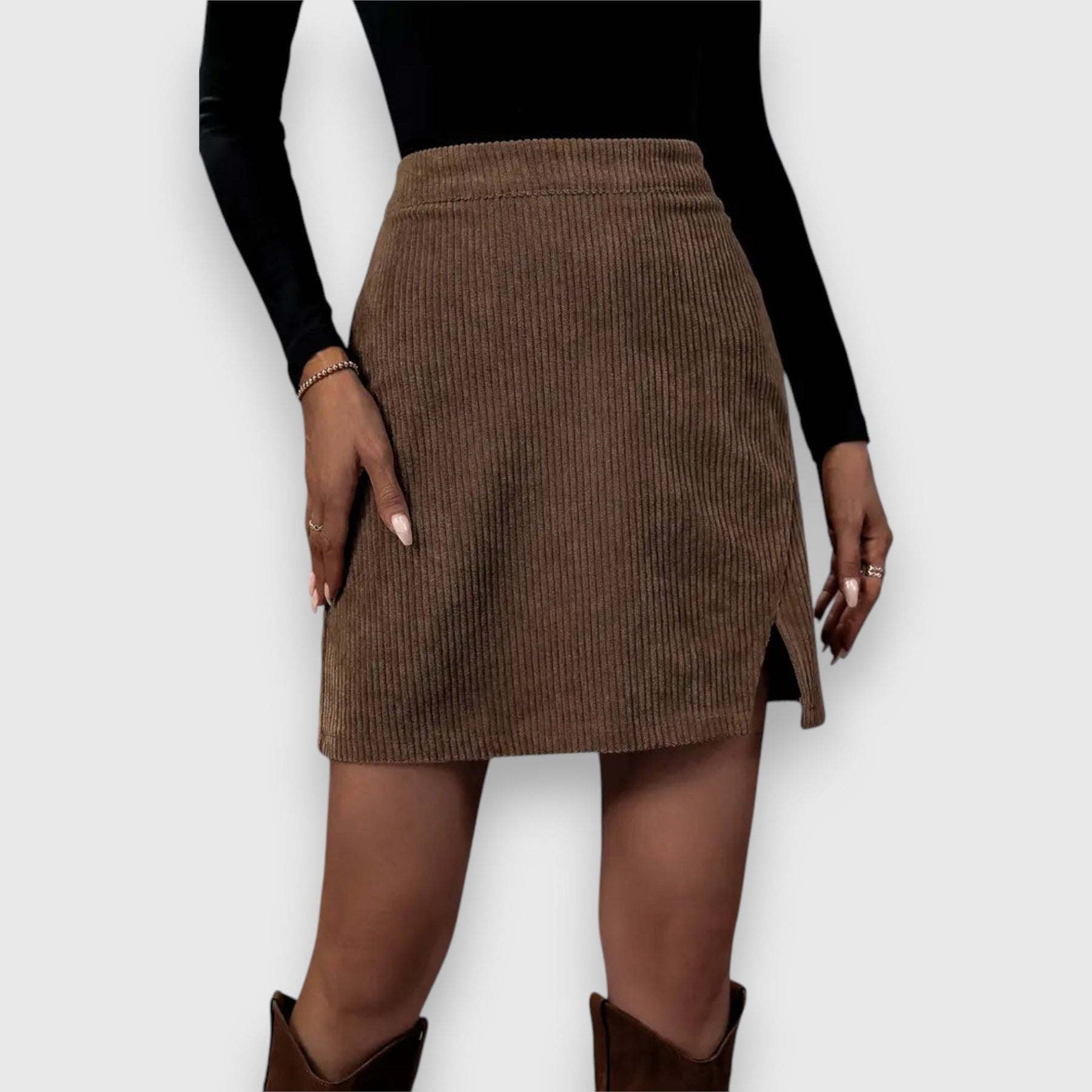 Women's Mini Skirt High Waist Fitted Front Split Casual Everyday Style