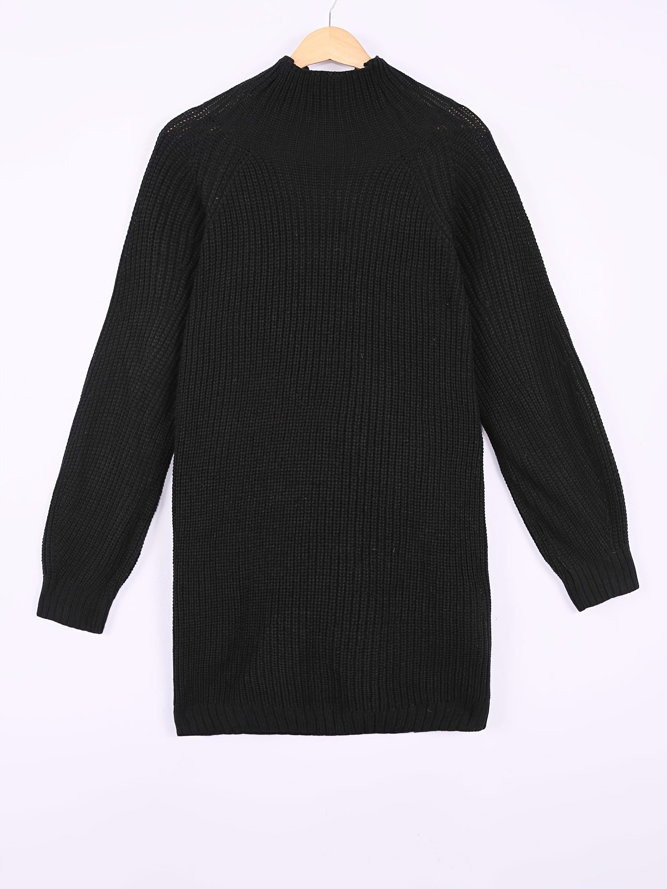 Women's Relaxed Midi Sweater Dress Half-Turtleneck Cozy Casual Everyday