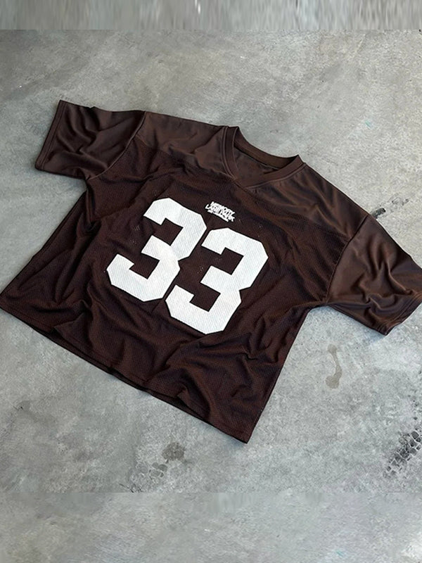 Women's Casual Oversized Football Jersey T Number Graphic Shirt Outfit for Work Brunch Casual Days and Everyday Wear