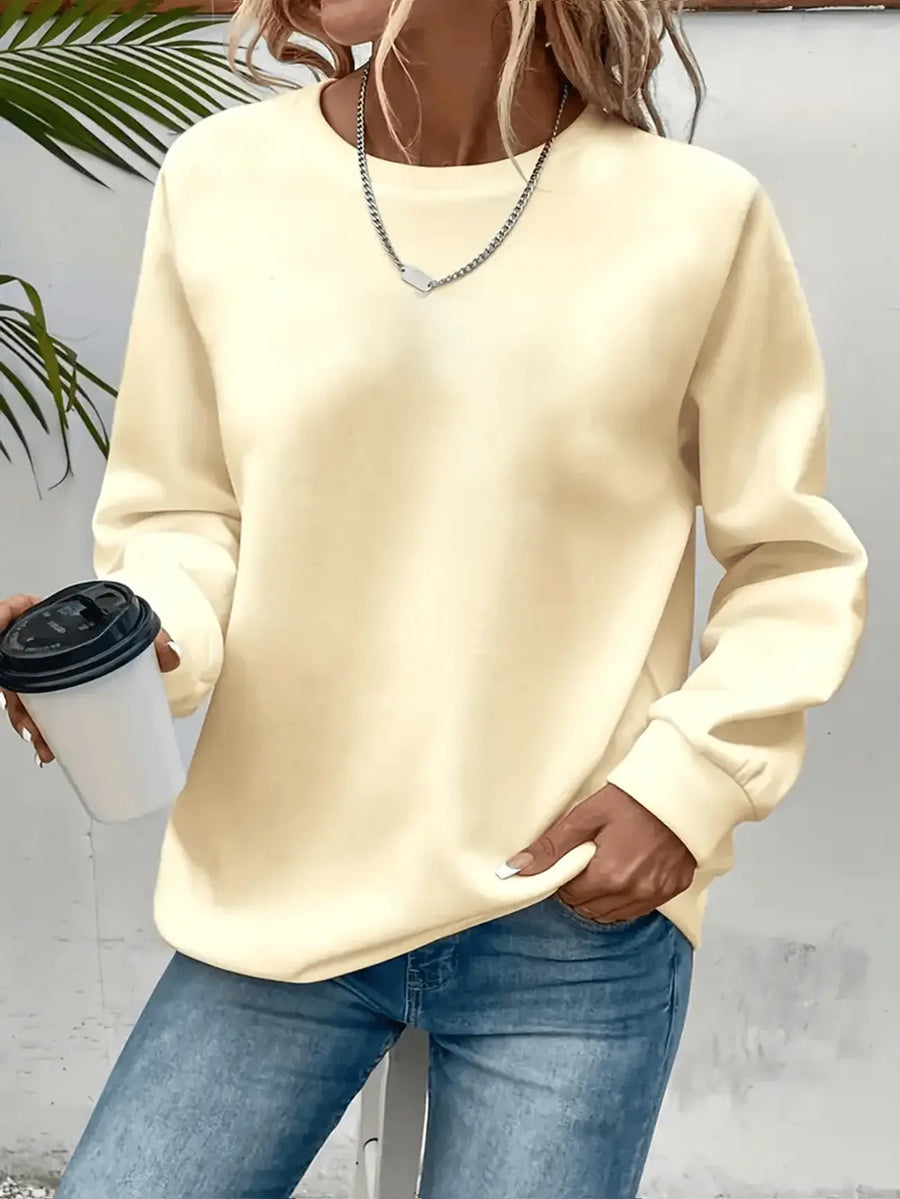 Women's Casual Sweatshirt Relaxed Fit Long Sleeve Crew Neck Everyday Wear