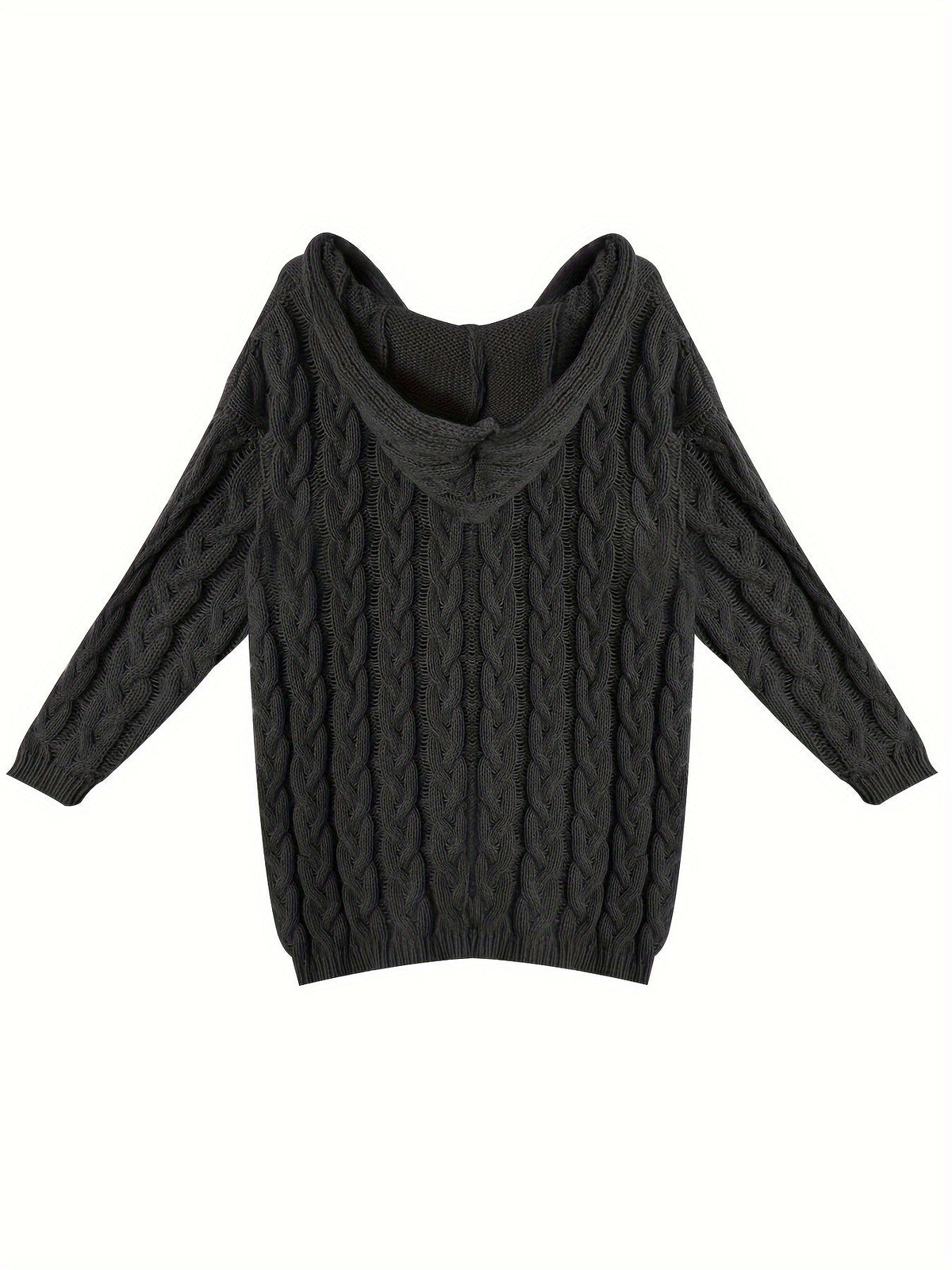 Women's Relaxed V-Neck Sweater Cable Knit Casual Layering Everyday Style