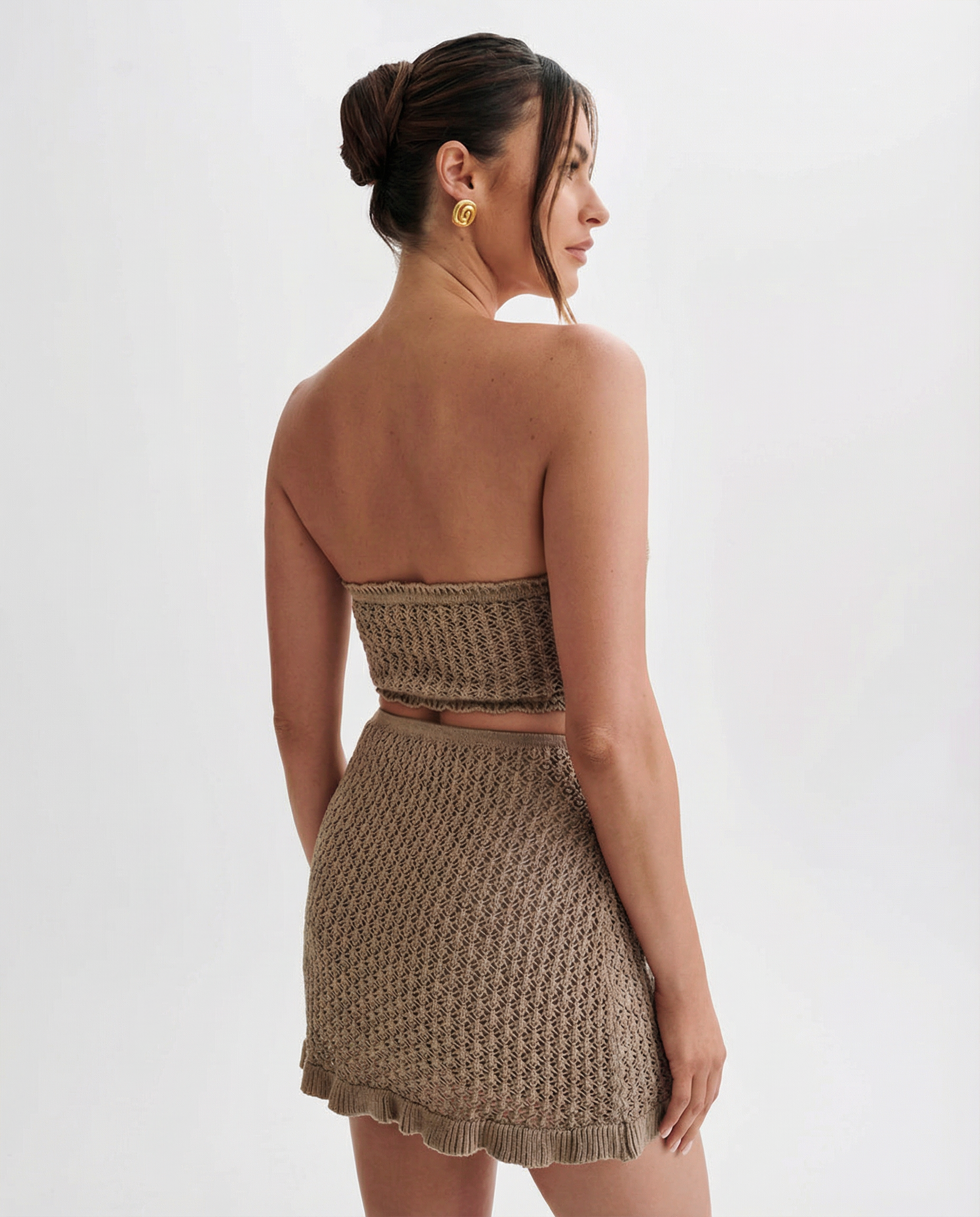 Women's Crochet Mini Skirt Outfit for Work Brunch Parties Holidays and Everyday Wear