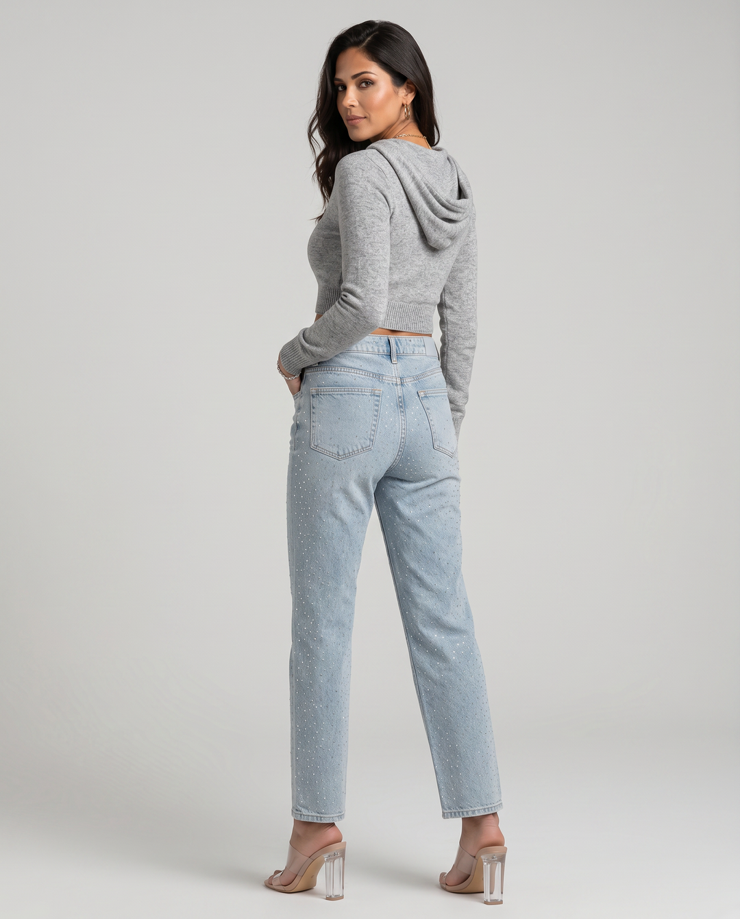 Women’s High-Waist Shimmer Jeans | Stylish