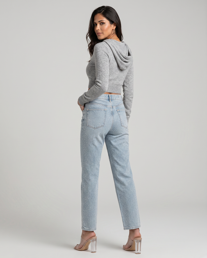 Women’s High-Waist Shimmer Jeans | Stylish