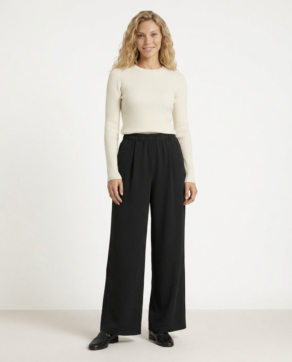 Women's High Waist Wide Leg Trousers Pants Outfit for Work Casual Days Holidays and Everyday Wear