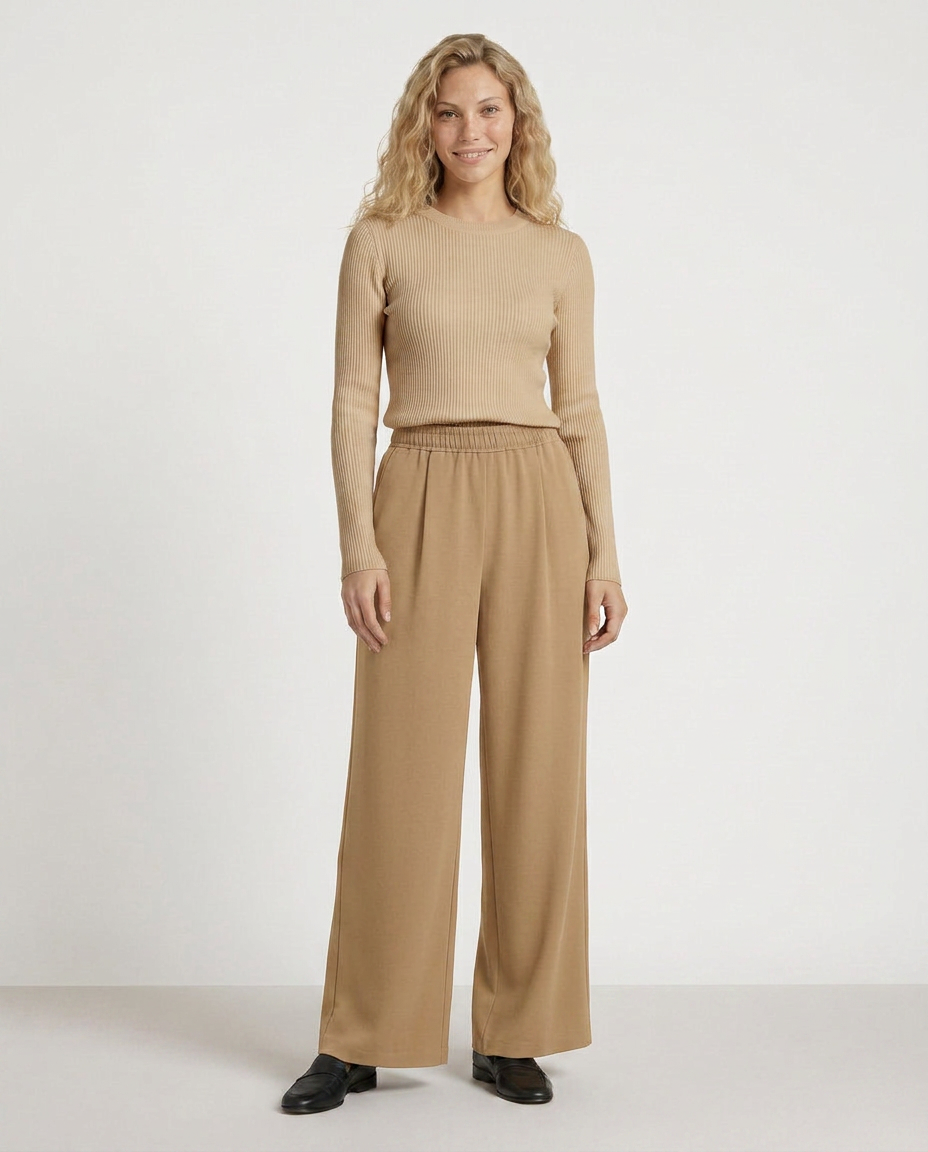 Women's High Waist Wide Leg Trousers Pants Outfit for Work Casual Days Holidays and Everyday Wear