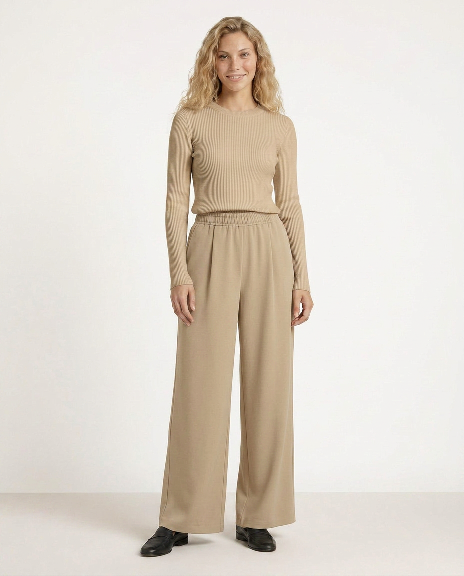 Women's High Waist Wide Leg Trousers Pants Outfit for Work Casual Days Holidays and Everyday Wear