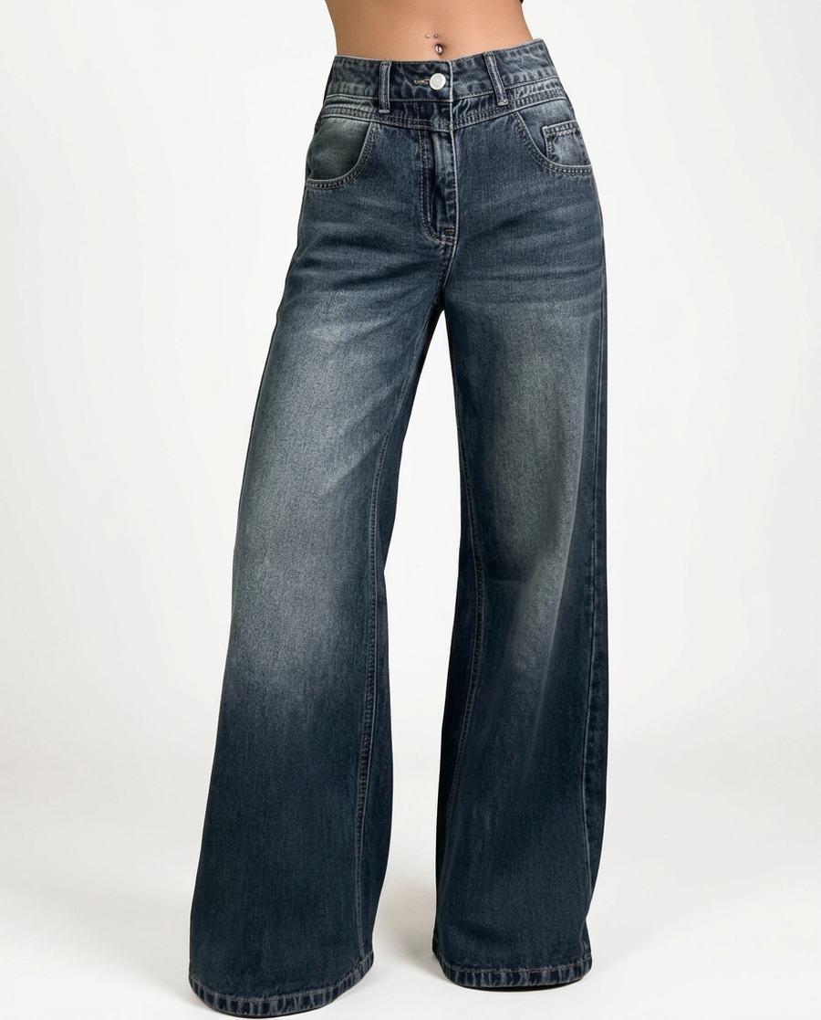 Women's Mid-Waist Wide-Leg Trousers Pants Outfit for Work Casual Days Holidays and Everyday Wear