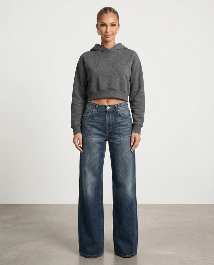 Women’s Stylish Mid-Waist Wide-Leg Trousers | Trendy