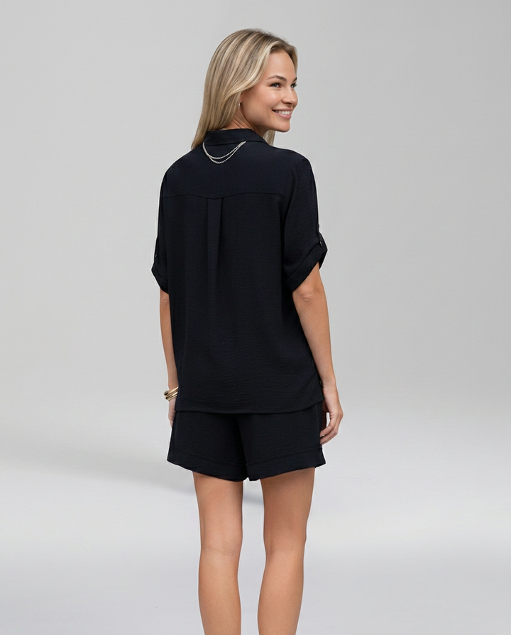 Women’s Casual Short Sleeve Button Front Set | Stylish