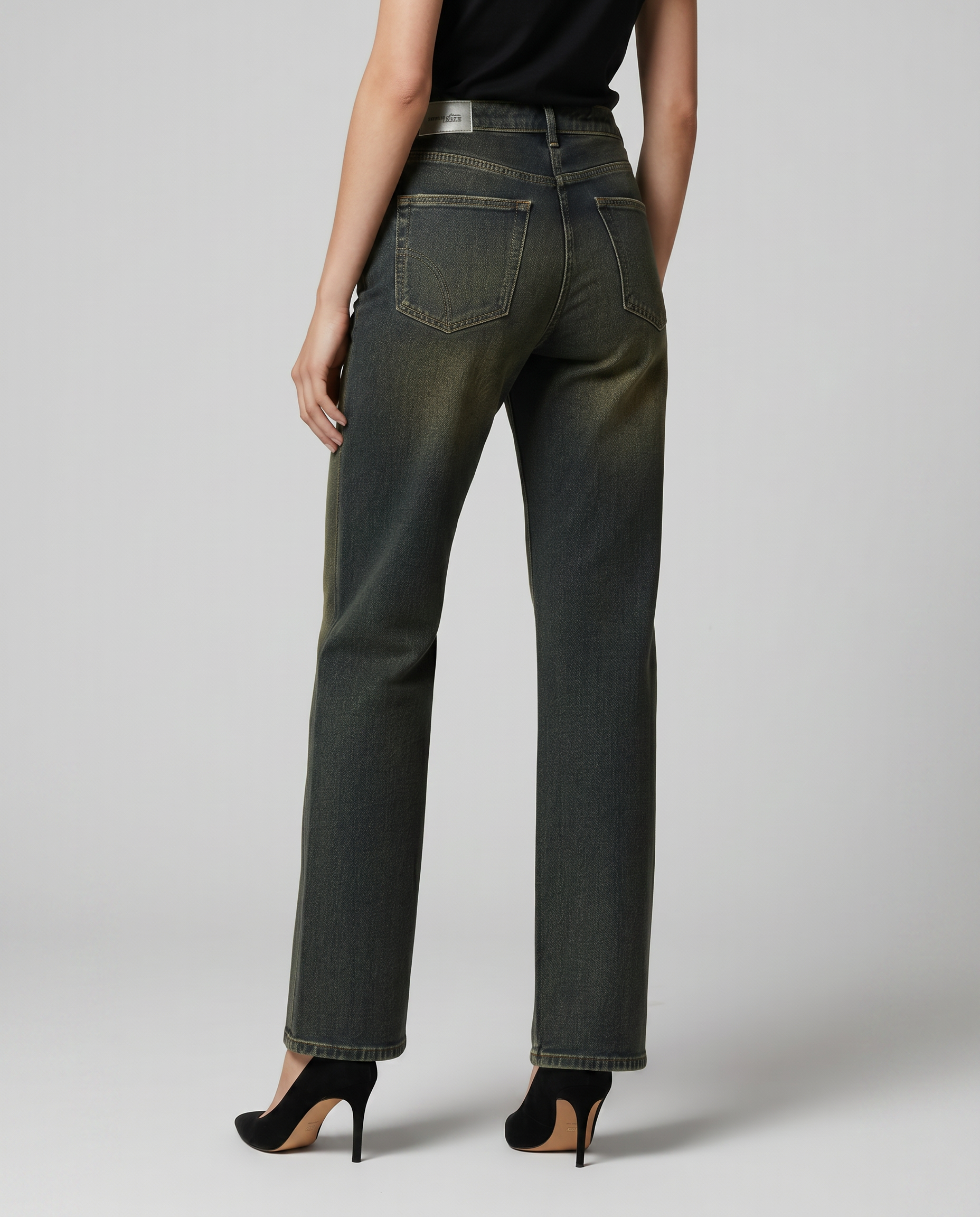 Women's Straight-Leg High Waist Jeans Outfit for Work Casual Days Holidays and Everyday Wear