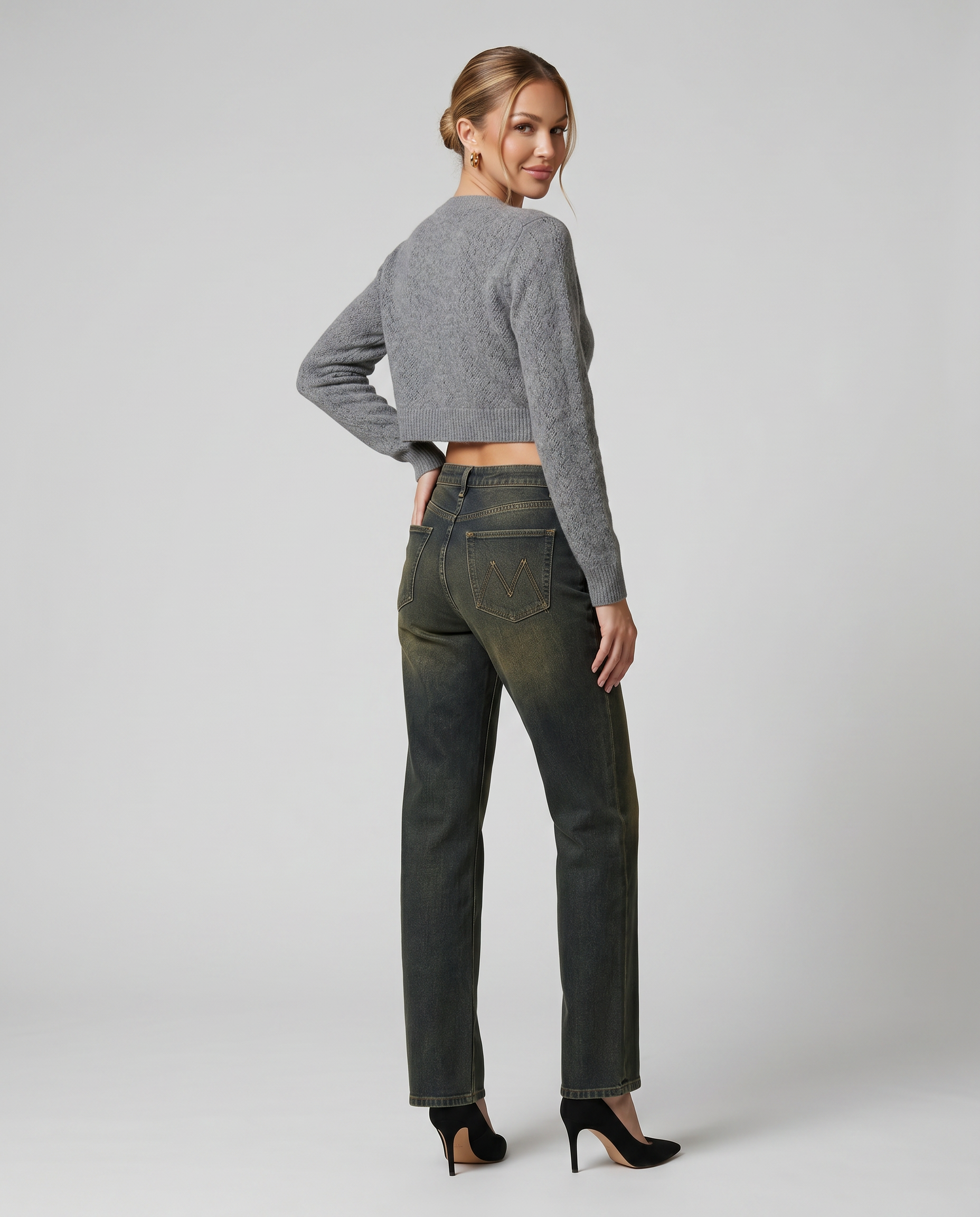 Women's Straight-Leg High Waist Jeans Outfit for Work Casual Days Holidays and Everyday Wear