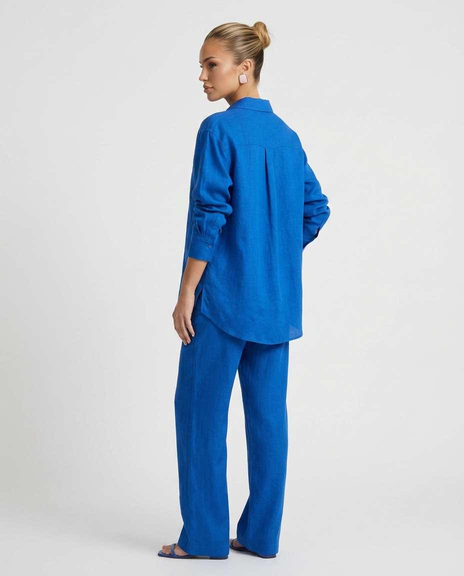 Women's Button-Up Shirt Two-Piece Set Outfit for Work Brunch Casual Days and Everyday Wear