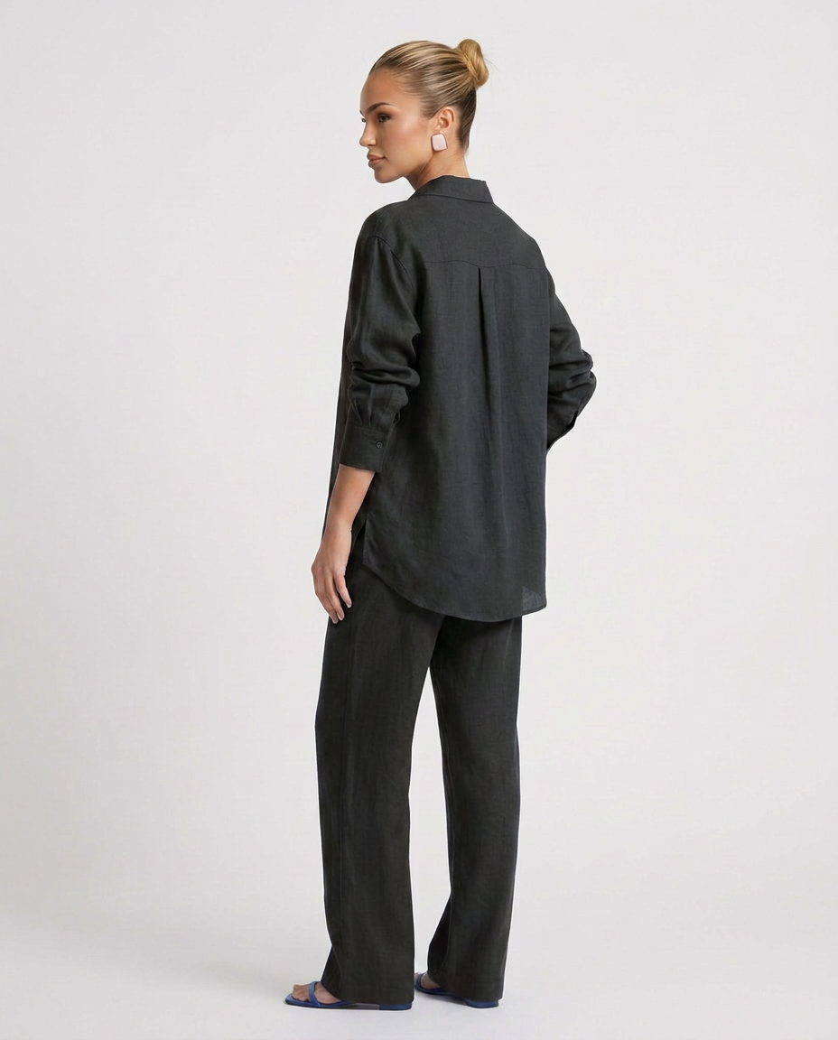 Women's Button-Up Shirt Two-Piece Set Outfit for Work Brunch Casual Days and Everyday Wear
