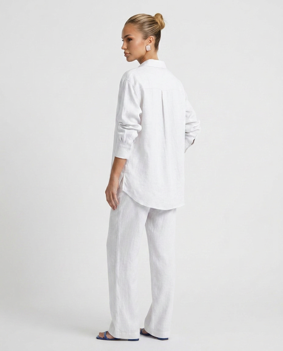Women's Button-Up Shirt Two-Piece Set Outfit for Work Brunch Casual Days and Everyday Wear
