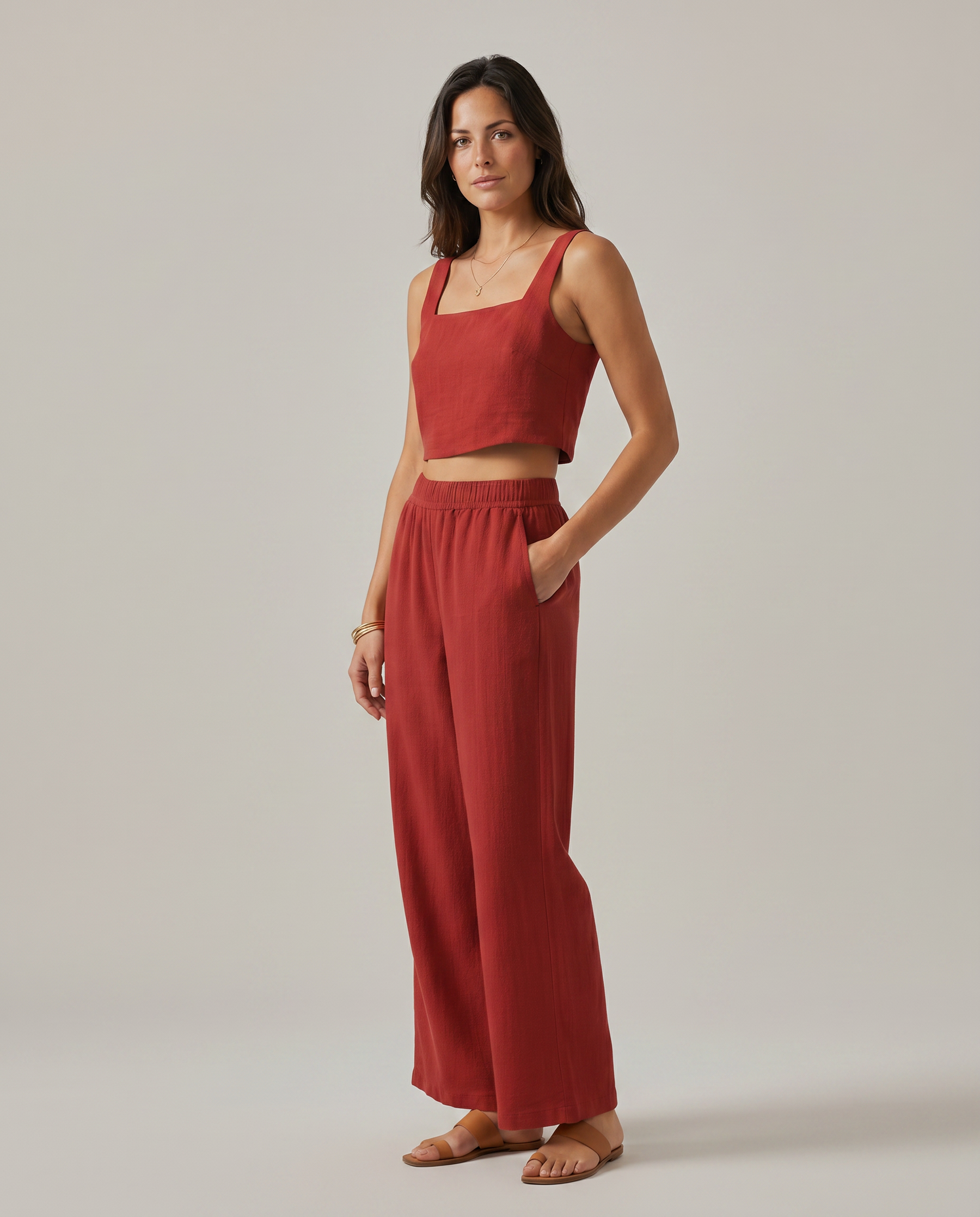 Women's Wide-Leg Trousers Pants Set Outfit for Work Casual Days Holidays and Everyday Wear