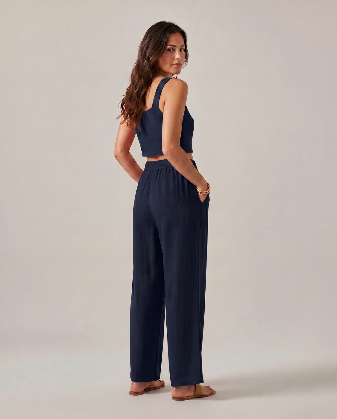 Women’s Stylish Wide-Leg Trousers Set | Chic
