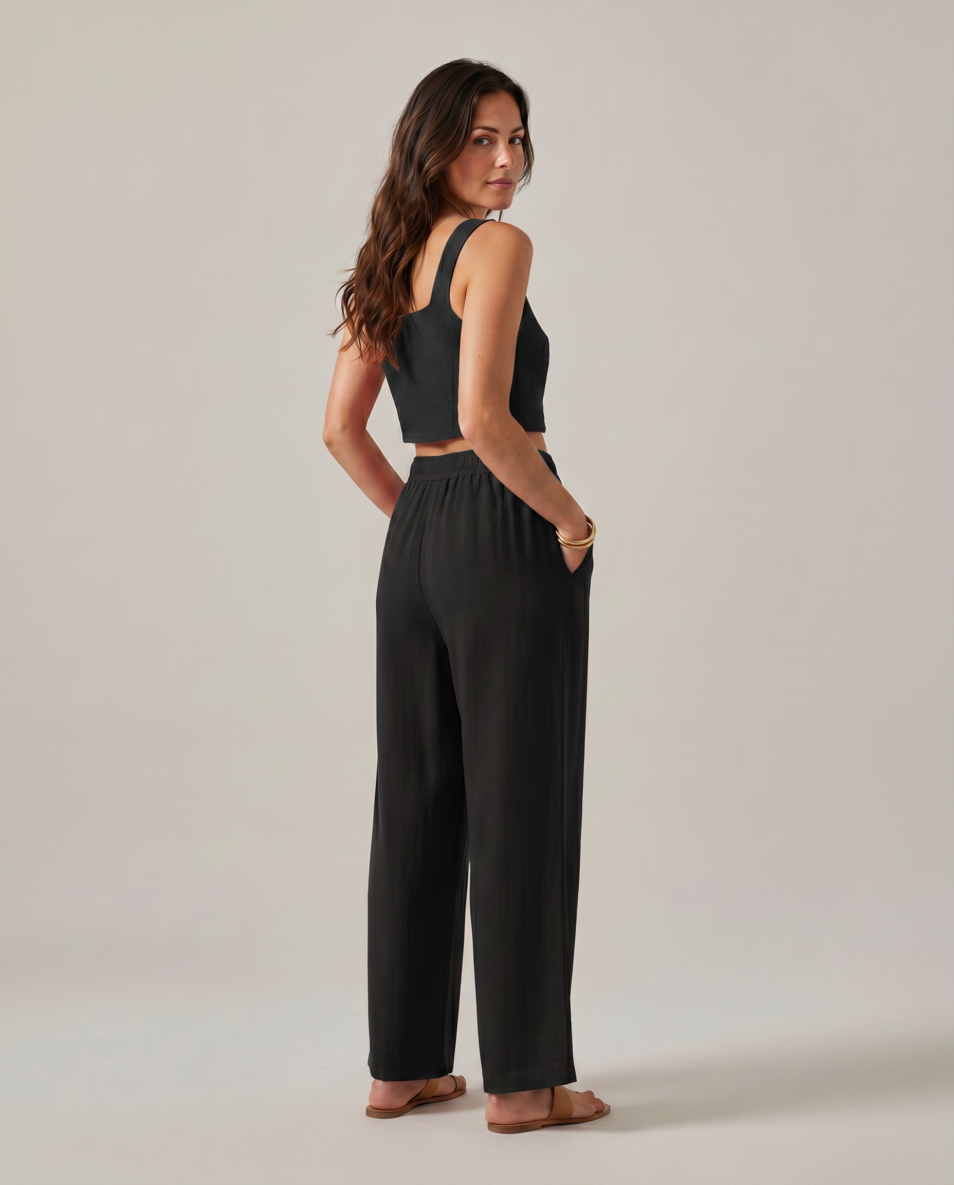 Women's Wide-Leg Trousers Pants Set Outfit for Work Casual Days Holidays and Everyday Wear