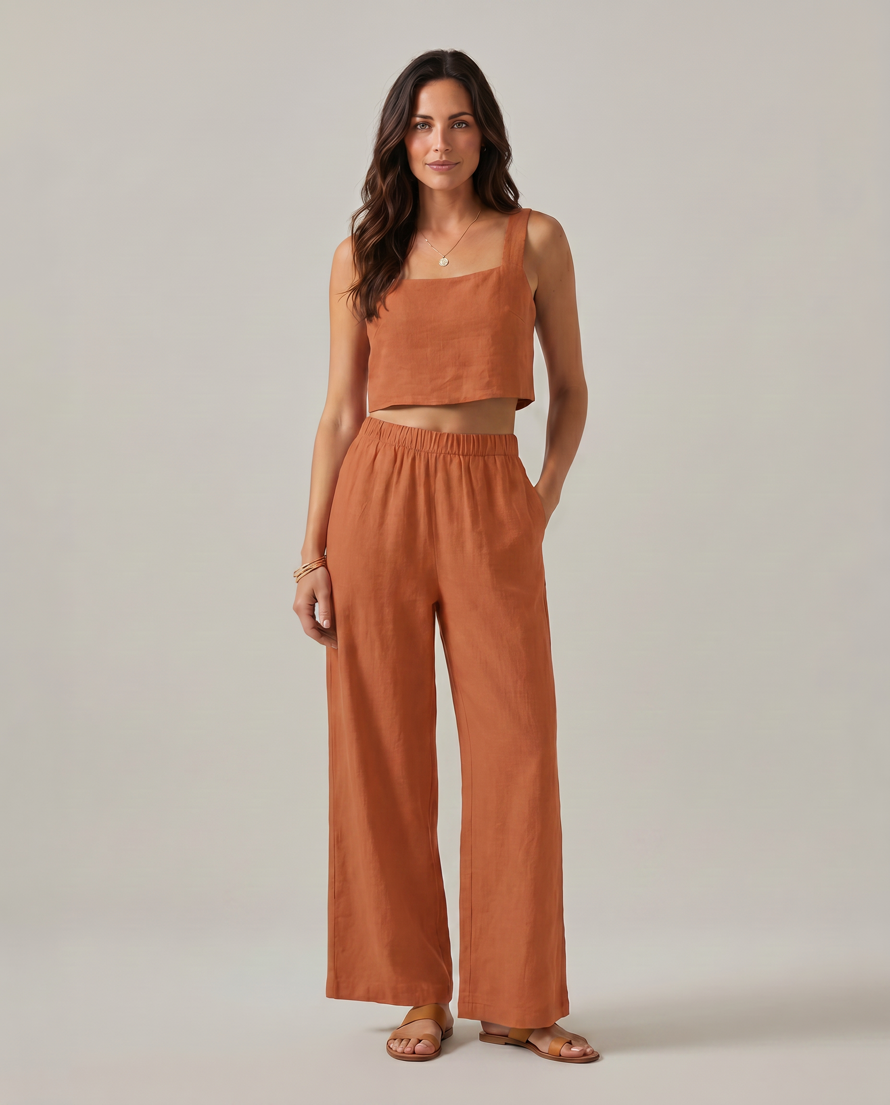 Women's Wide-Leg Trousers Pants Set Outfit for Work Casual Days Holidays and Everyday Wear